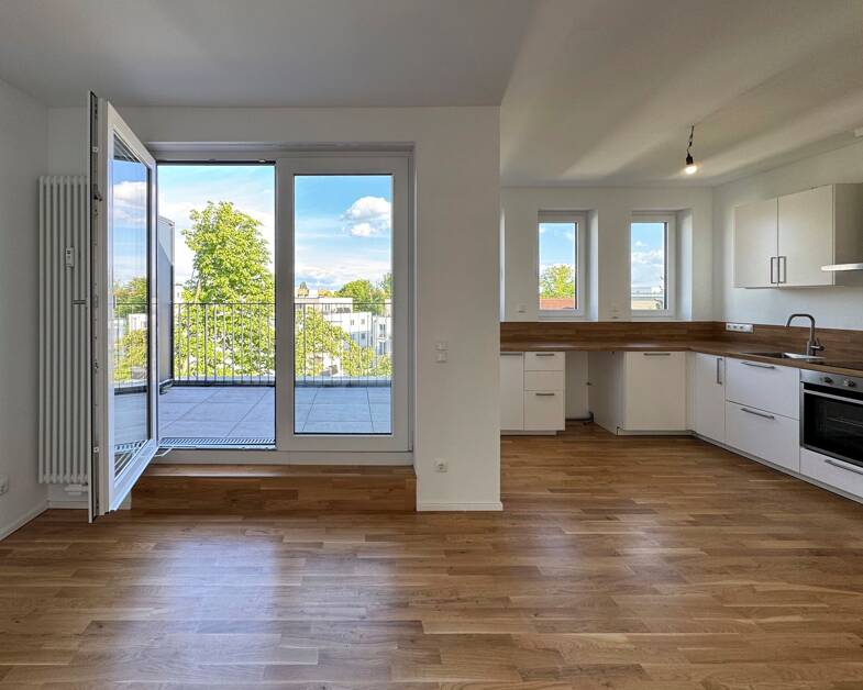 Wohnung zur Miete 1.080 € 2 Zimmer 50,8 m² Dachgeschoss, 4. Geschoss frei ab 01.08.2025 Sterndamm 95a Johannisthal Berlin 12487