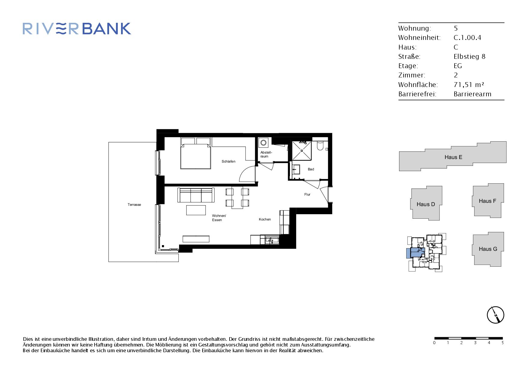 Wohnung zur Miete 955 € 2 Zimmer 71,5 m²<br/>Wohnfläche EG<br/>Geschoss 01.02.2025<br/>Verfügbarkeit Elbstieg 8 Düneberg - Süd, Bez. 4 Geesthacht 21502