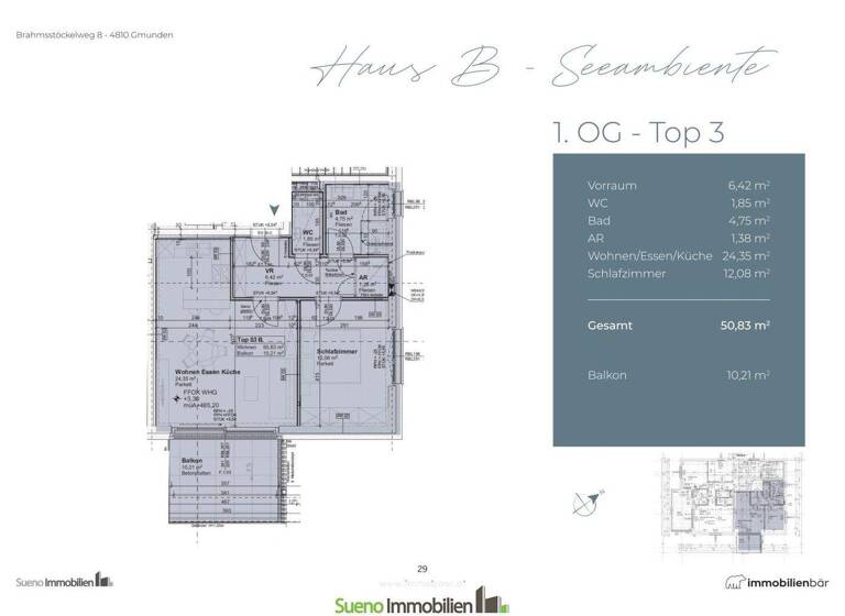 Wohnung zum Kauf - Erstbezug 349.000 € 2 Zimmer 50,8 m² Gmunden 4810