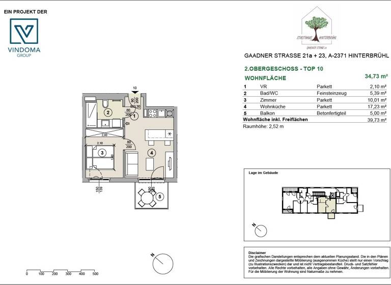 Wohnung zum Kauf 285.000 € 2 Zimmer 34,7 m² 2. Geschoss Hinterbrühl 2371
