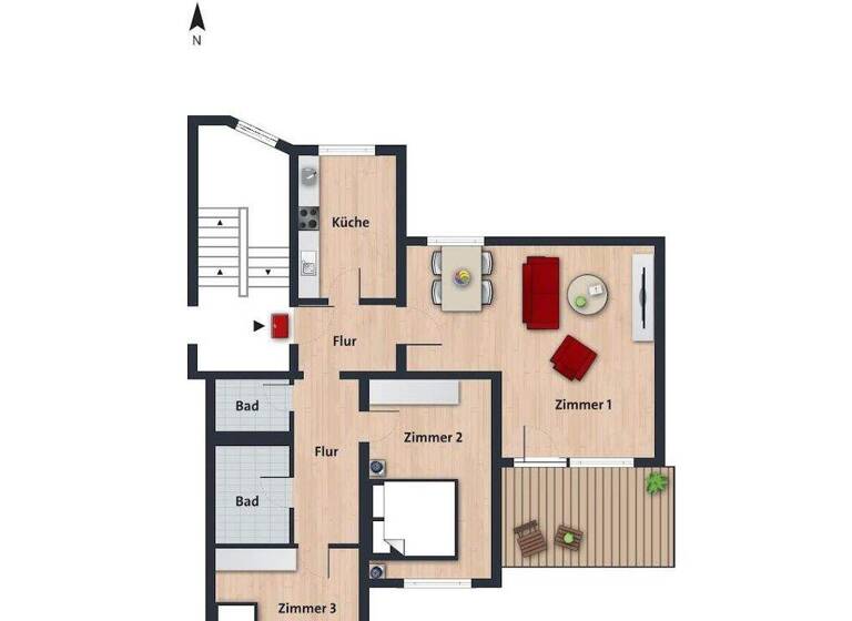 Wohnung zur Miete 563 € 3 Zimmer 81,1 m² 2. Geschoss frei ab 01.04.2026 Zwickauer Str. 2 Westhagen Wolfsburg 38444