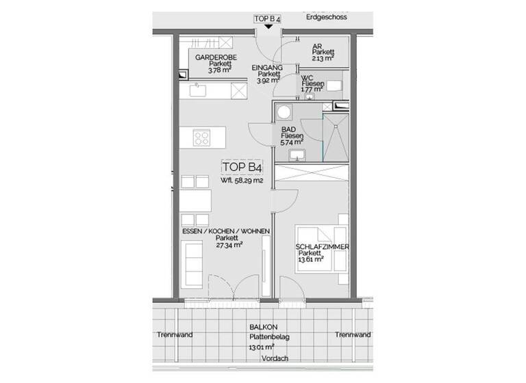 Wohnung zum Kauf - Erstbezug 241.400 € 2 Zimmer 58,3 m² EG Admonter Straße 21 Liezen 8940