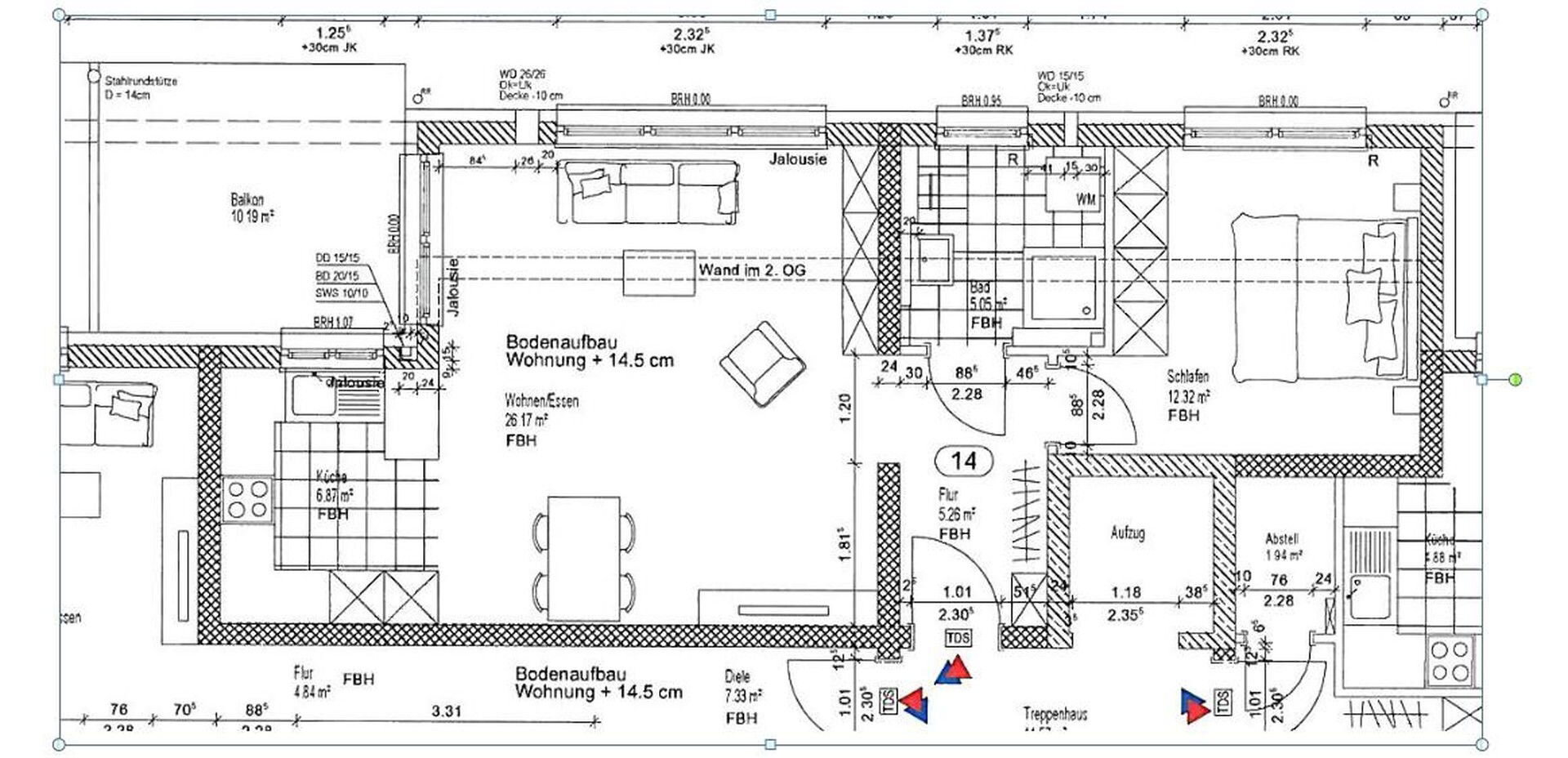 Wohnung zum Kauf provisionsfrei 250.000 € 2 Zimmer 58 m²<br/>Wohnfläche 1.<br/>Geschoss Kochendorf Bad Friedrichshall 74177