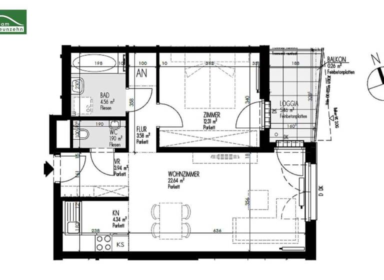 Wohnung zur Miete 769 € 2 Zimmer 53,3 m² Czeikestraße 4 Wien 1100