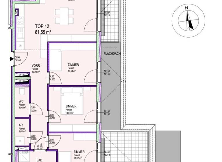 WG-Zimmer zum Kauf - Erstbezug 499.900 € 4 Zimmer 81,6 m² 3. Geschoss Steinachgasse Wien 1220