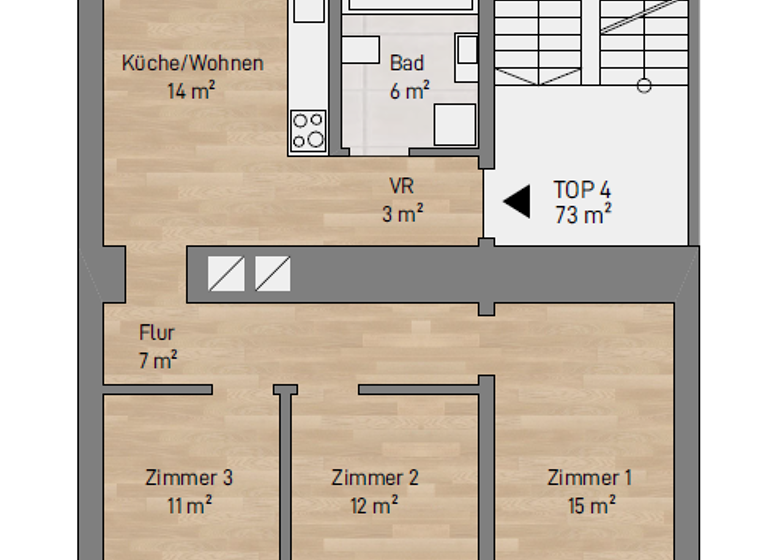 Wohnung zur Miete 455 € 3,5 Zimmer 12 m² 1. Geschoss Attemsgasse 9 Geidorf Graz 8010