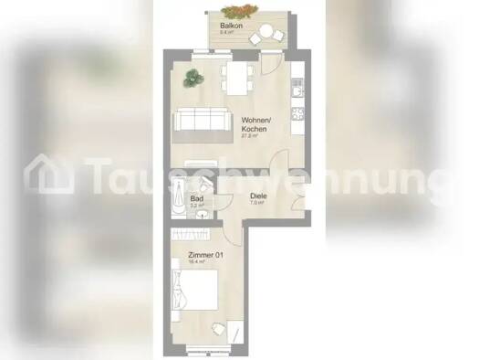 Wohnung zur Miete Tauschwohnung 478 € 2 Zimmer 57 m² 1. Geschoss Mickten Dresden 01139