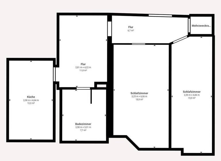 Wohnung zur Miete 680 € 2 Zimmer 74,8 m² 1. Geschoss Angermünde 16278