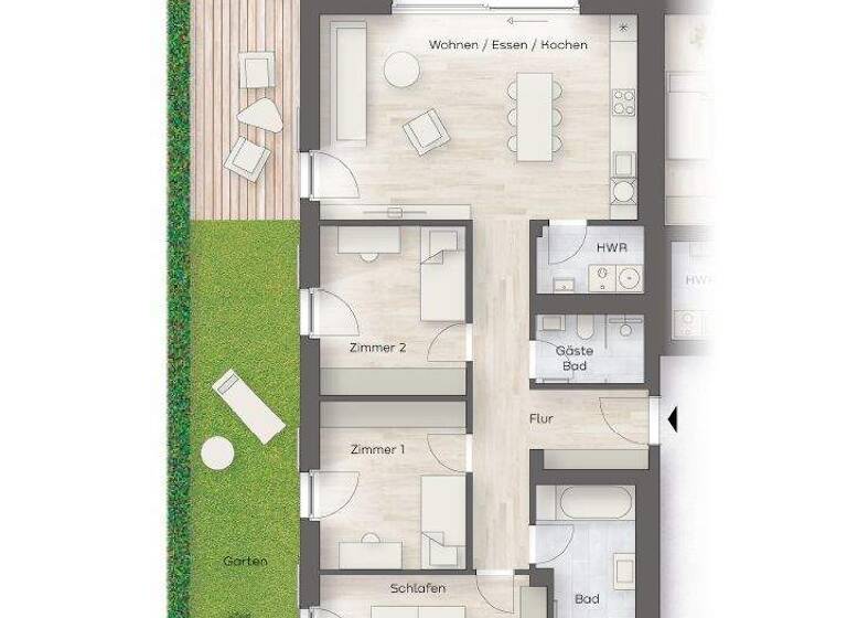 Terrassenwohnung zur Miete - Erstbezug 2.047 € 4 Zimmer 124,5 m² EG frei ab 01.11.2026 Kohlenstraße 31 Zentrum-Süd Leipzig 04107