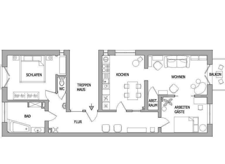 Wohnung zur Miete 2.350 € 3 Zimmer 90 m² 1. Geschoss frei ab sofort Nordend-Ost Frankfurt am Main 60316