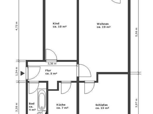 Wohnung zur Miete 393 € 3 Zimmer 60,4 m² 5. Geschoss frei ab 01.05.2026 Str. d. Einheit 12 Vetschau Vetschau/Spreewald 03226
