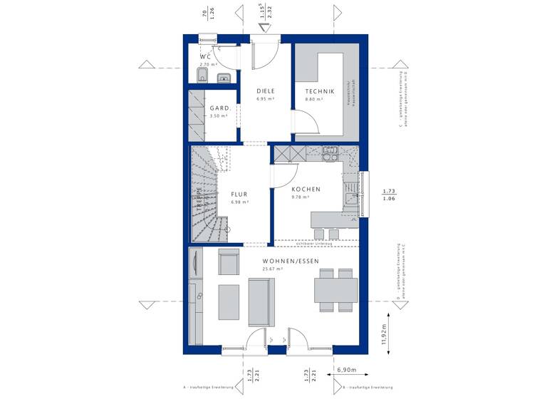 Doppelhaushälfte zum Kauf 582.896 € 4 Zimmer 135 m² 450 m² Grundstück Eppendorf Bochum 44869