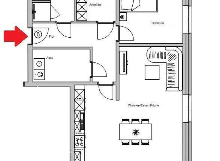 Wohnung zur Miete - Erstbezug 1.000 € 3 Zimmer 81,8 m² 1. Geschoss frei ab sofort Edewecht 26188