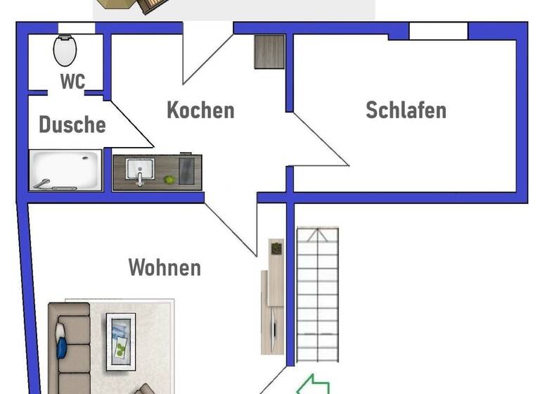 Terrassenwohnung zur Miete 660 € 2 Zimmer 60 m²<br/>Wohnfläche EG<br/>Geschoss Baiersdorf Baiersdorf 91083