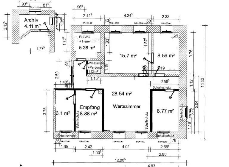 Praxis zur Miete 550 € 6 Zimmer 80 m² Bürofläche Schillerstraße 17 Freiberg 09599