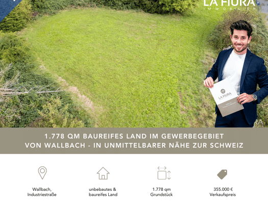 Gewerbegrundstück zum Kauf 355.000 € 1.778 m² Grundstück Industriestraße Wallbach Bad Säckingen 79713