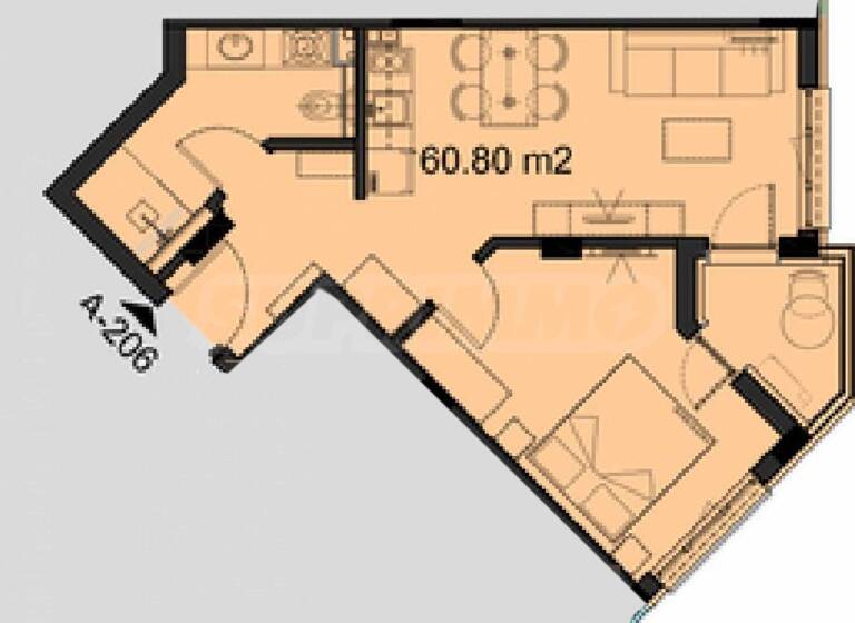 Studio zum Kauf 107.500 € 2 Zimmer 60,8 m² Sunny Beach