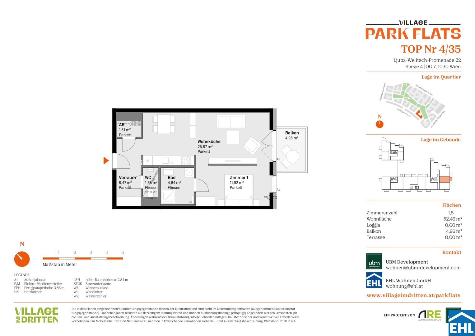 Wohnung zum Kauf 436.000 € 2 Zimmer 52,5 m²<br/>Wohnfläche 7.<br/>Geschoss Ljuba-Welitsch-Promenade Wien 1030