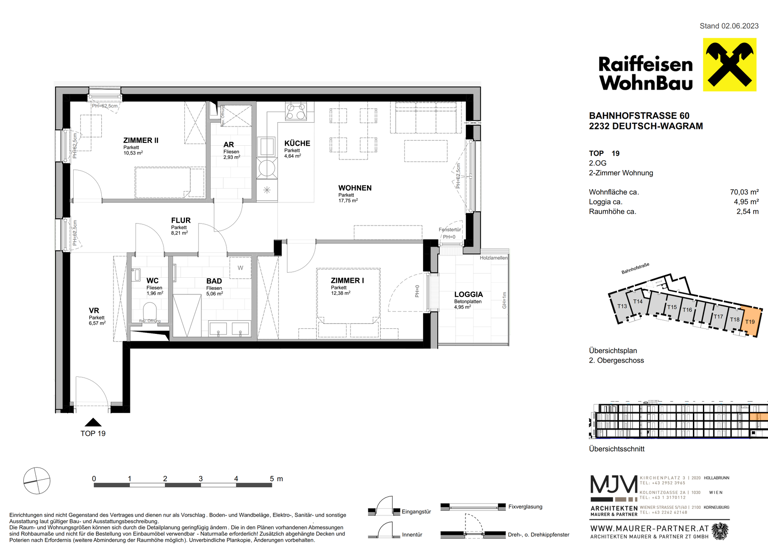 Wohnung zum Kauf provisionsfrei 349.800 € 3 Zimmer 70 m² 3. Geschoss Deutsch-Wagram 2232