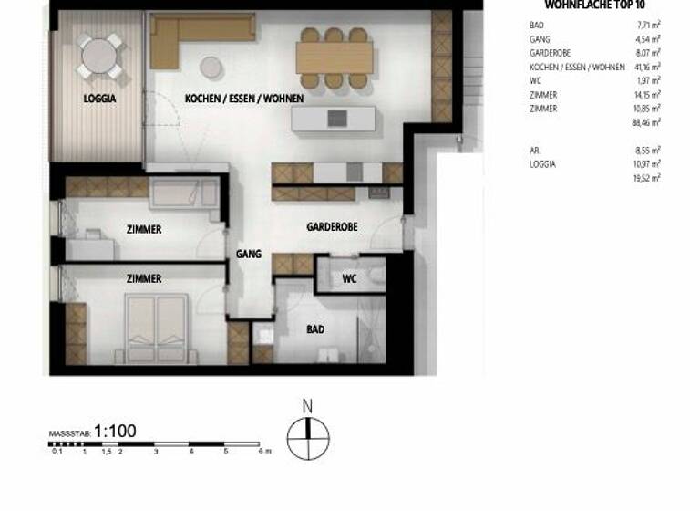 Wohnung zum Kauf - Erstbezug 585.000 € 3 Zimmer 88,5 m² Scharnitz 6108