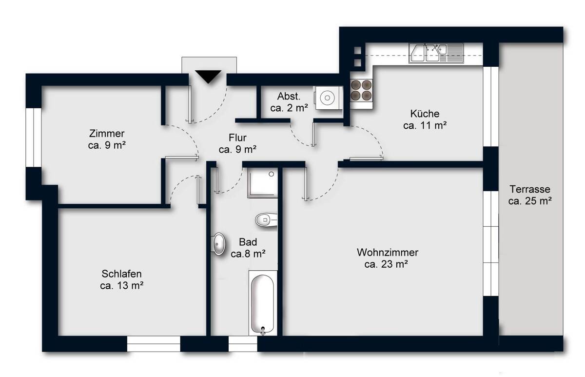 Wohnung zum Kauf 282.000 € 3 Zimmer 79 m²<br/>Wohnfläche Tornesch 25436