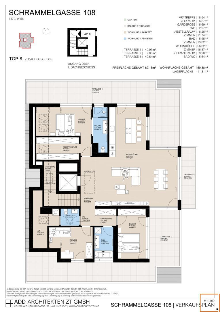 Penthouse zum Kauf 1.883.000 € 4 Zimmer 150,4 m²<br/>Wohnfläche Wien 1170