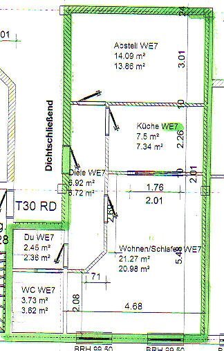 Wohnung zur Miete 265 € 1 Zimmer 54,9 m²<br/>Wohnfläche Poststraße 3 Osterburg Osterburg 39606