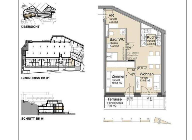 Wohnung zur Miete - Erstbezug 613 € 2 Zimmer 1. Geschoss Bründlgraben 45 Krems an der Donau 3500