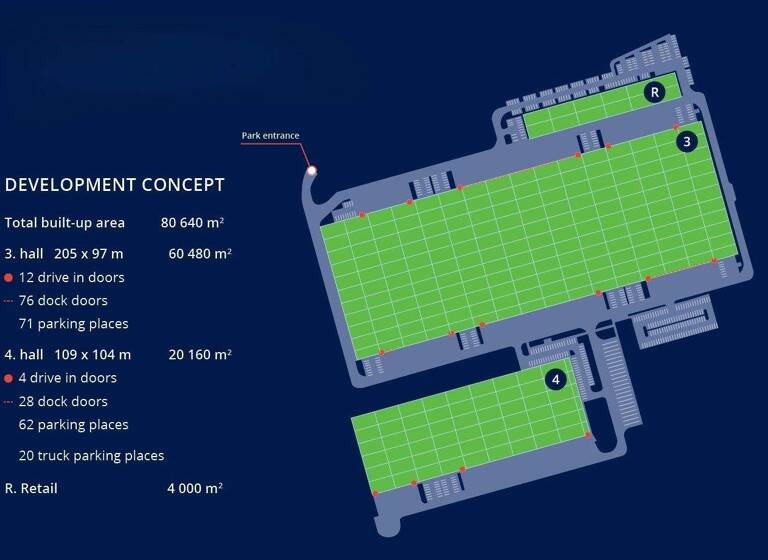 Produktionshalle zur Miete - Erstbezug provisionsfrei 111.798 m² Lagerfläche teilbar ab 2.500 m² Pohorelice 691 23