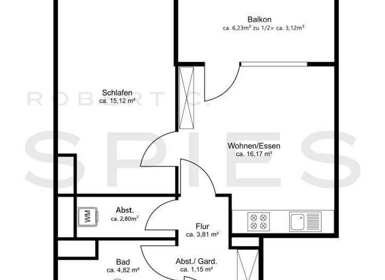 Wohnung zur Miete 850 € 2 Zimmer 46,8 m² frei ab 01.03.2026 Osternburg Oldenburg 26135