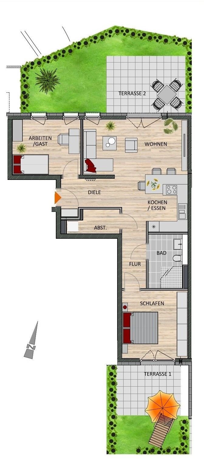 Wohnung zum Kauf provisionsfrei 444.900 € 3 Zimmer 87,1 m²<br/>Wohnfläche EG<br/>Geschoss Schlebusch - Nord Leverkusen 51375