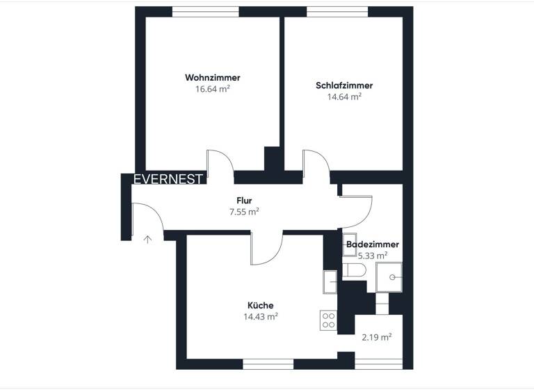 Wohnung zum Kauf 185.000 € 2 Zimmer 63 m²<br/>Wohnfläche 3.<br/>Geschoss Ledeburg Hannover 30419