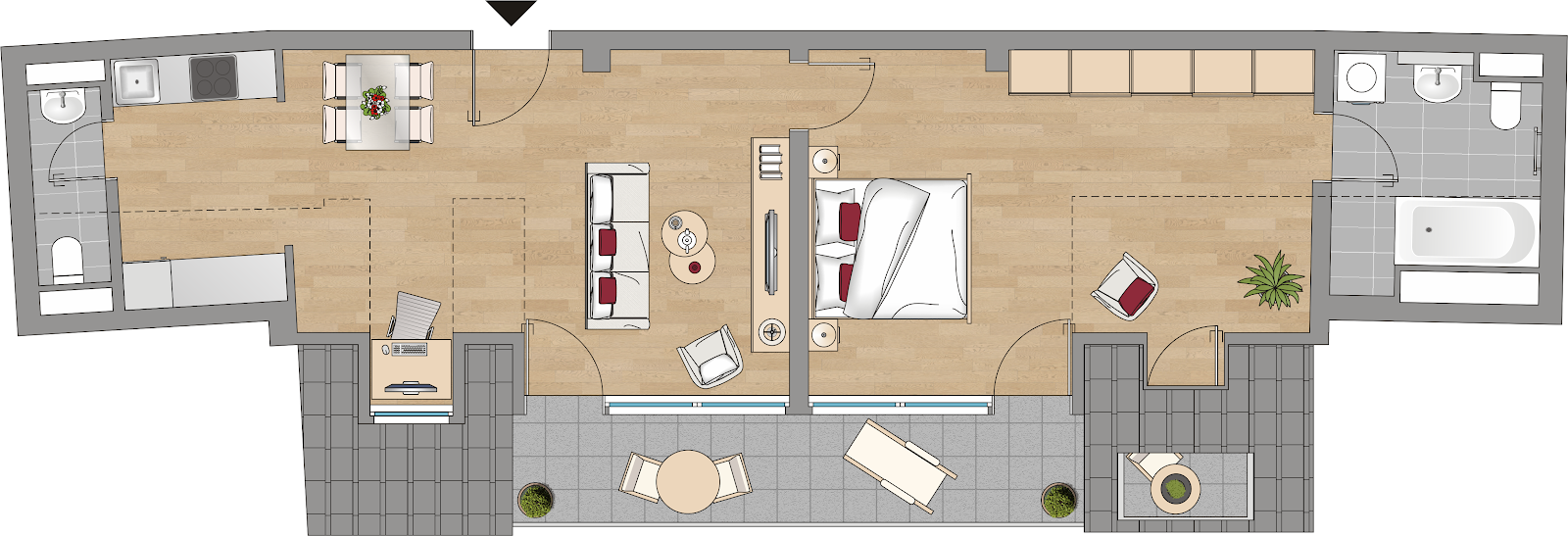 Penthouse zur Miete 1.133 € 2 Zimmer 66,7 m²<br/>Wohnfläche 6.<br/>Geschoss 01.02.2025<br/>Verfügbarkeit Rampische Straße 4 Innere Altstadt-Ost Dresden 01067