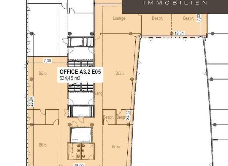 Büro zur Miete 23 € teilbar ab 534,5 m² Wien 1030