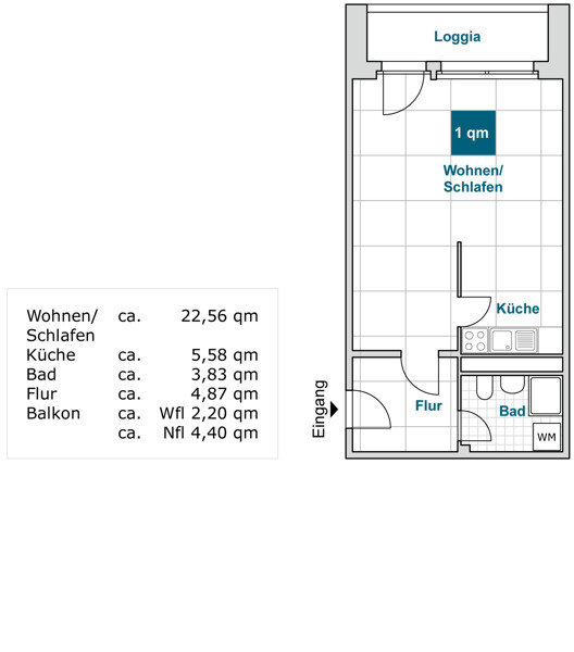 Wohnung zur Miete 420 € 1 Zimmer 39,2 m²<br/>Wohnfläche 5.<br/>Geschoss 21.01.2025<br/>Verfügbarkeit Hochschulstr. 42 Südvorstadt-Ost (Lukasplatz) Dresden 01069