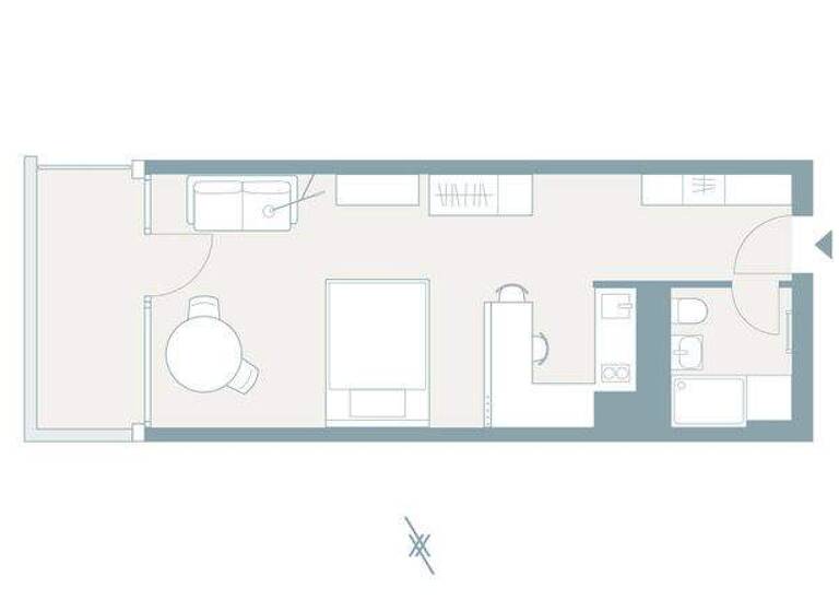 Studio zur Miete 990 € 1 Zimmer 35,9 m² Mailänder Str. 12 Sachsenhausen Frankfurt am Main 60598