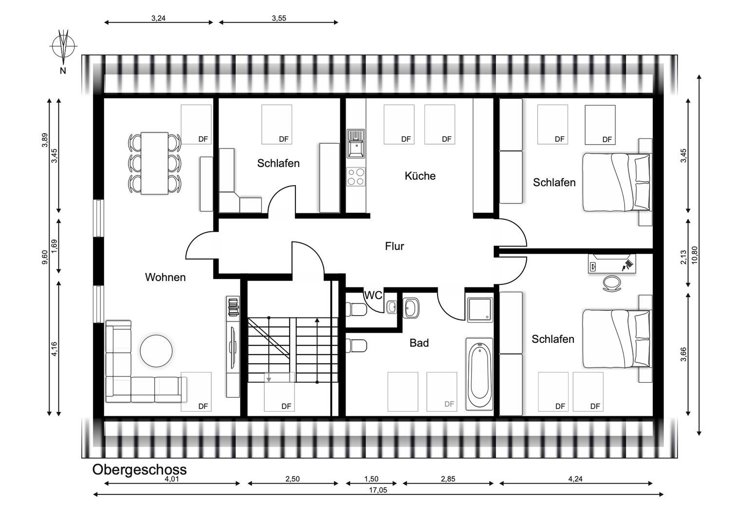 Wohnung zur Miete 1.099 € 5,5 Zimmer 157 m²<br/>Wohnfläche 1.<br/>Geschoss Kaiserstr. 15 C Alferde Alferde 31832