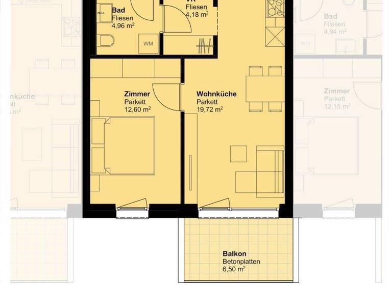 Wohnung zur Miete - Erstbezug 622 € 2 Zimmer 41,5 m² 1. Geschoss frei ab 01.05.2026 Süßenbrunner Straße 14-18 Gerasdorf bei Wien 2201