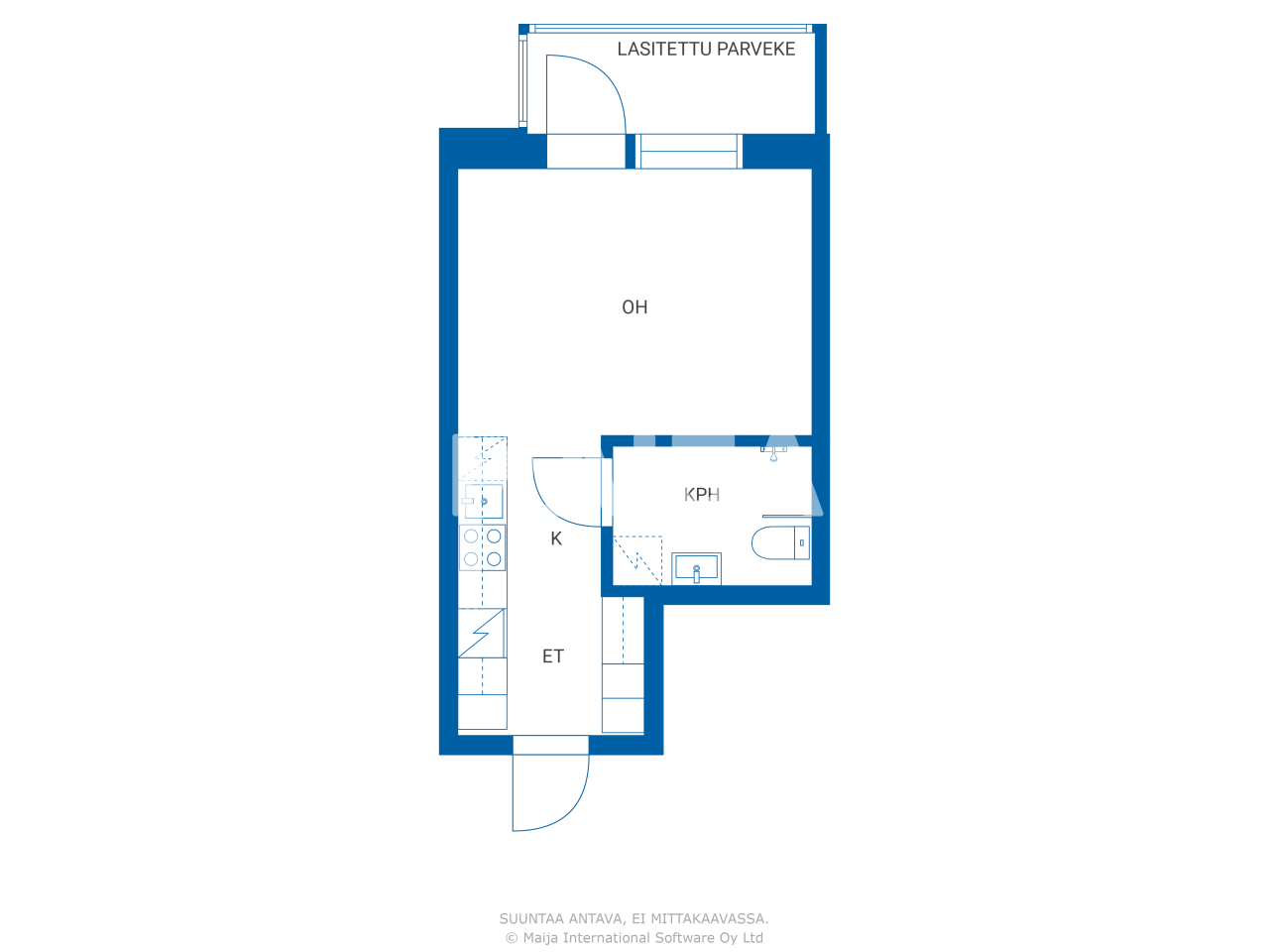 Studio zum Kauf 129.300 € 1 Zimmer 24 m²<br/>Wohnfläche 2.<br/>Geschoss Maakuntakatu 5 Rovaniemi 96100