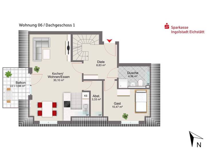 Maisonette zum Kauf provisionsfrei 588.000 € 4 Zimmer 93,5 m² Ringsee Ingolstadt 85053