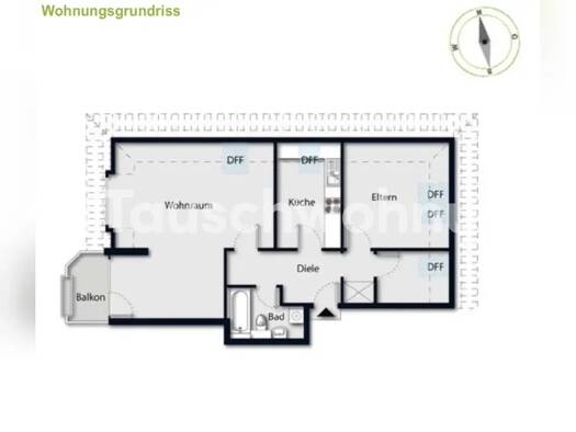 Wohnung zur Miete Tauschwohnung 745 € 2,5 Zimmer 72 m² 2. Geschoss Sasel Hamburg 22399