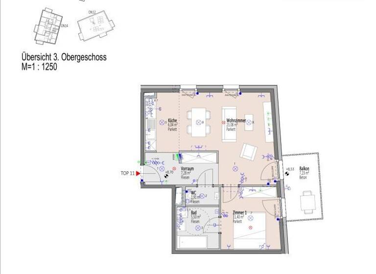 Wohnung zum Kauf - Erstbezug 263.300 € 2 Zimmer 55,2 m² 3. Geschoss Elisabeth Bollenberger - Gasse 10-14 Wiener Neustadt 2700