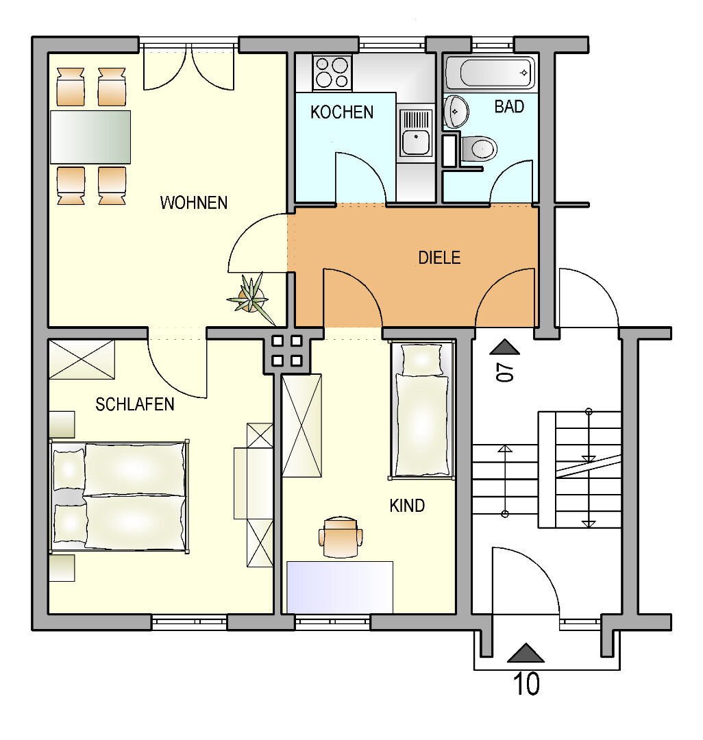 Wohnung zur Miete 340 € 2 Zimmer 52,9 m²<br/>Wohnfläche EG<br/>Geschoss 01.04.2025<br/>Verfügbarkeit Rudolfstraße 10 Kremenholl Remscheid 42857