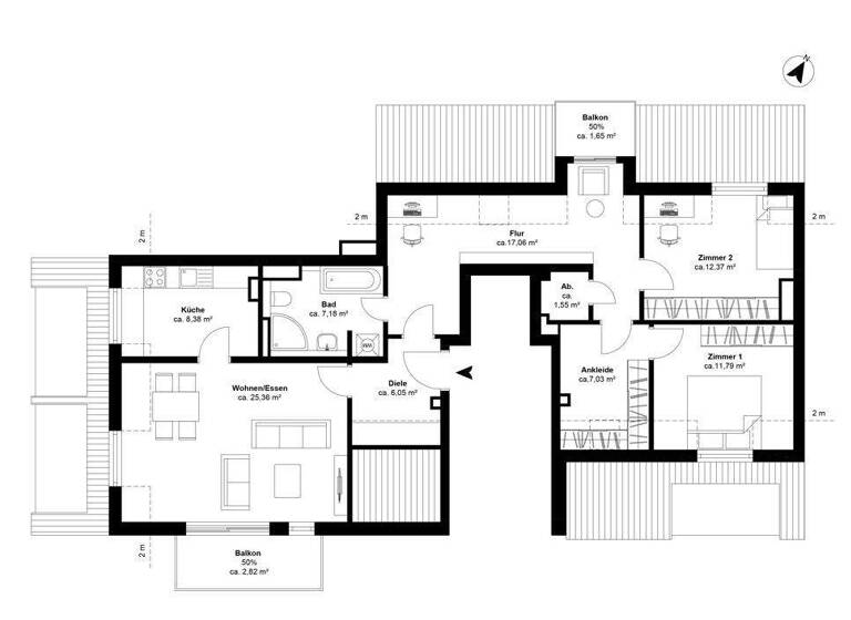 Wohnung zum Kauf - Erstbezug 839.000 € 3 Zimmer 101,4 m² Harksheider Strasse 12 Poppenbüttel Hamburg 22399