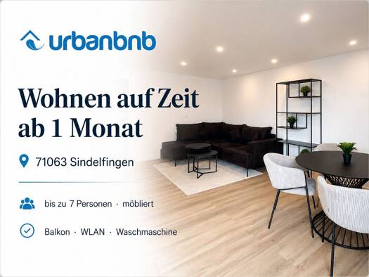 Wohnung zur Miete auf Zeit 2.550 € 4 Zimmer 100 m² frei ab 14.09.2026 Wurmbergstraße Mitte Sindelfingen 71063