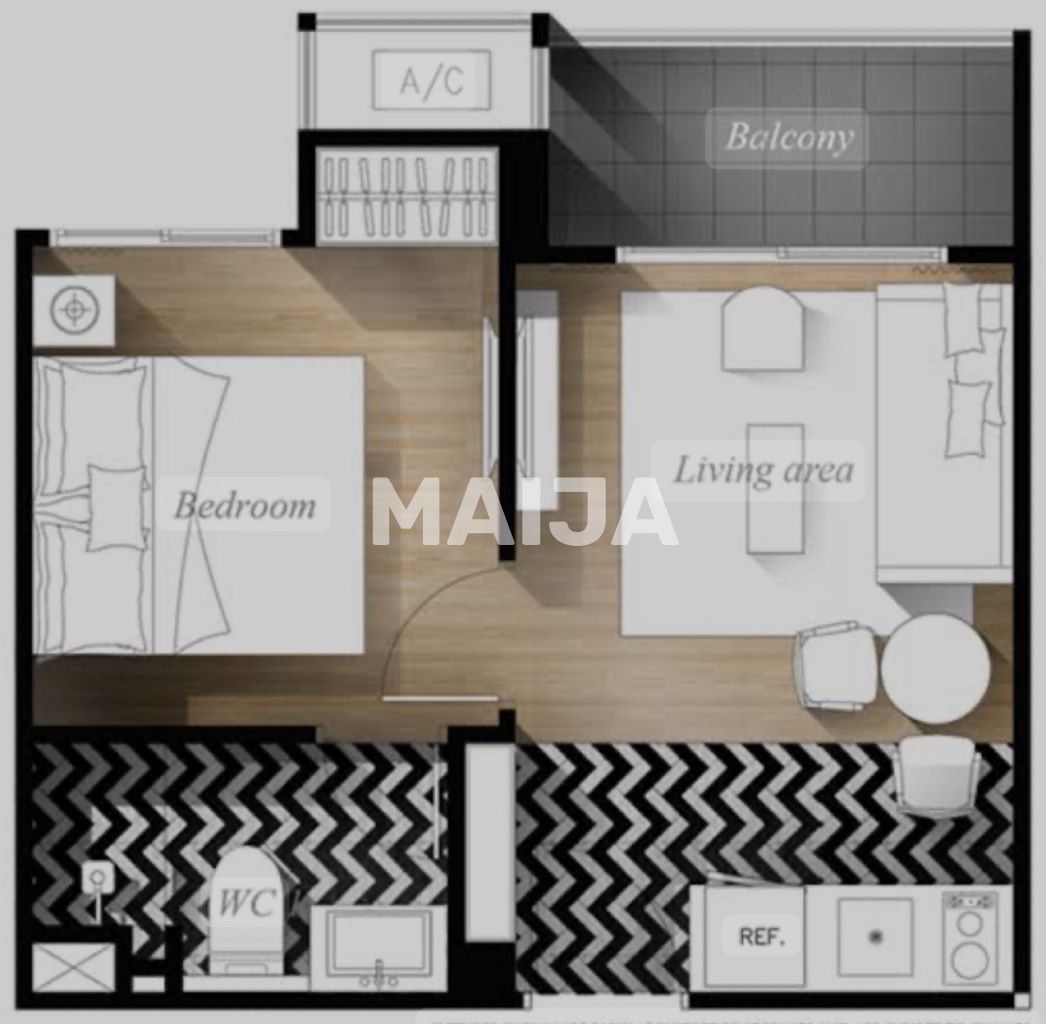 Studio zum Kauf 52.576 € 2 Zimmer 34 m²<br/>Wohnfläche 8.<br/>Geschoss Chaiyapruek Soi 3 Pattaya 20150