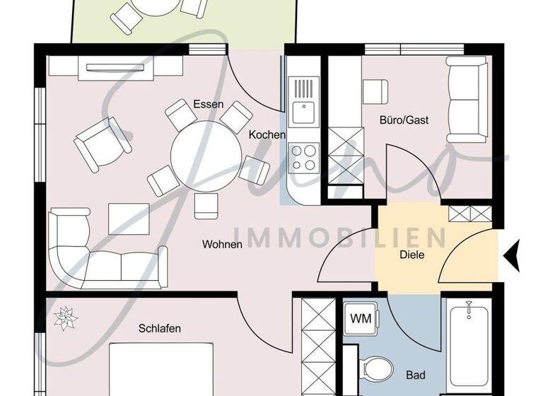 Wohnung zum Kauf 360.000 € 2 Zimmer 58 m² 5. Geschoss frei ab sofort Hanau 63452