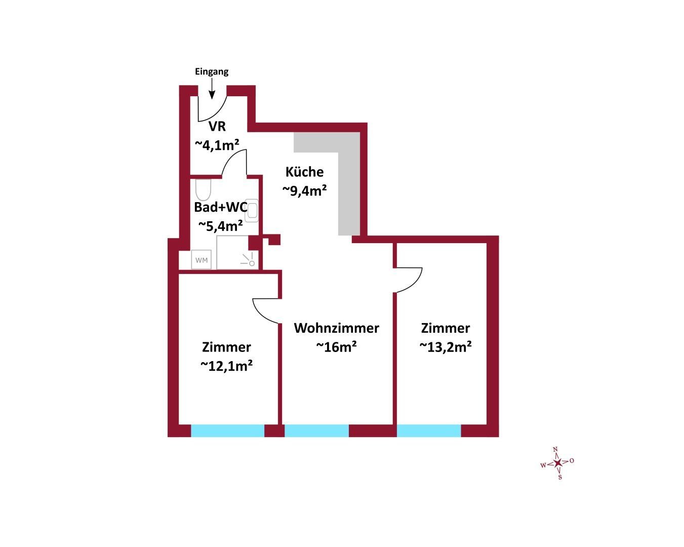 Wohnung zum Kauf 395.000 € 3 Zimmer 60,2 m² Wien 1100