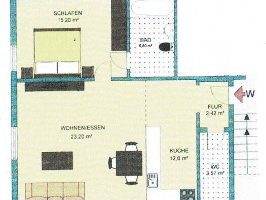 Wohnung zur Miete 645 € 2 Zimmer 62 m² 1. Geschoss frei ab 01.03.2026 Unterwaldhausen 88379