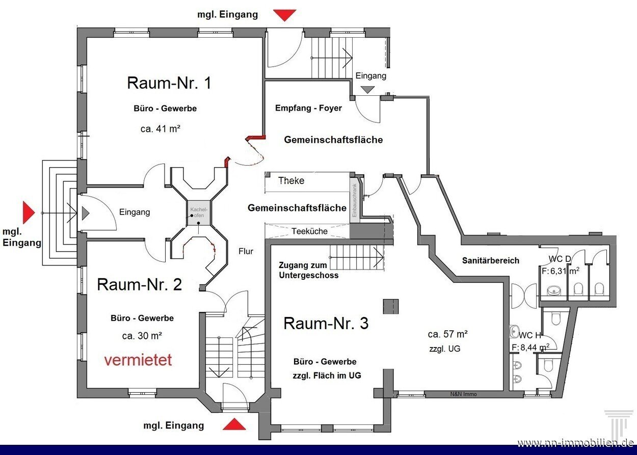 Bürofläche zur Miete 7 € 3 Zimmer Auggen Auggen 79424